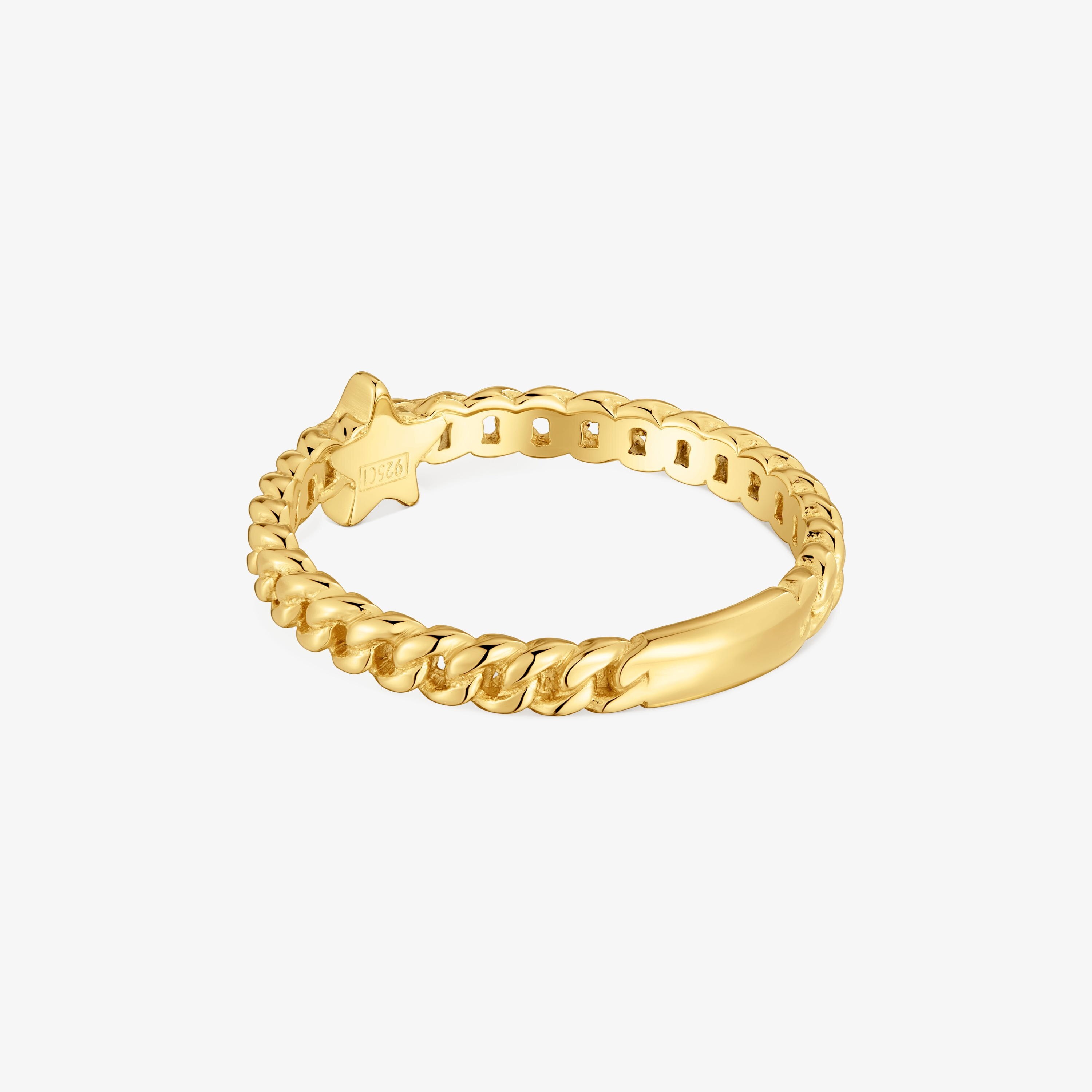 Small 18K gold vermeil star Ring Bold Motif