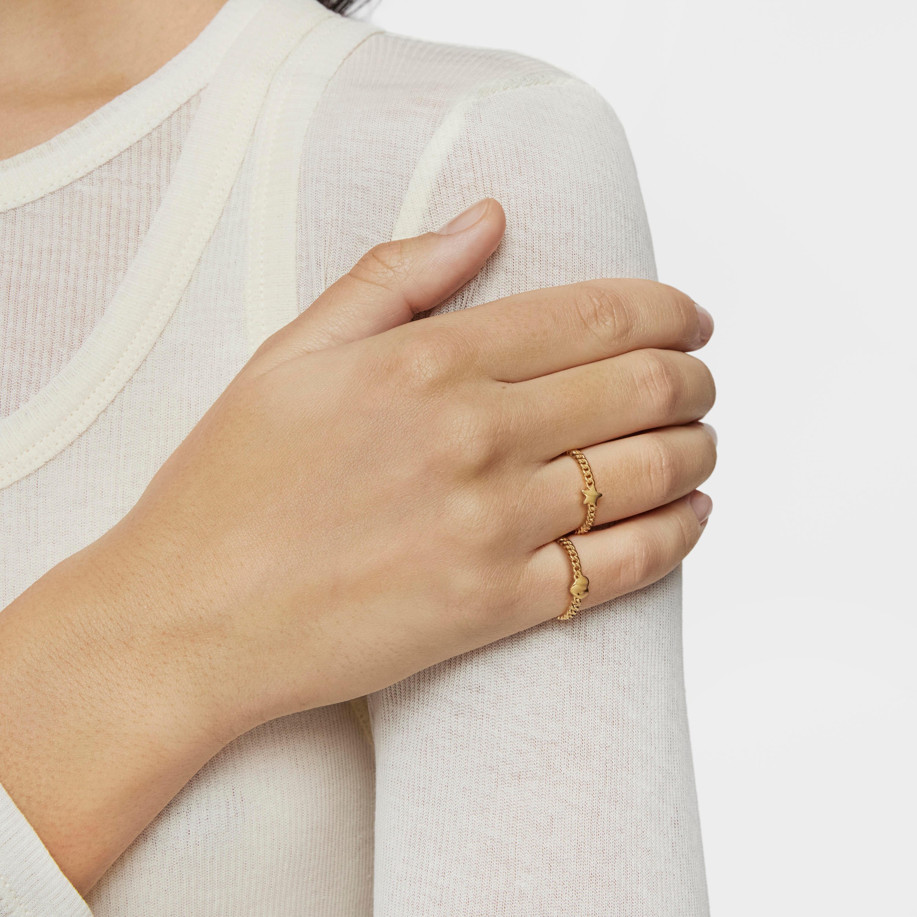 Small 18K gold vermeil star Ring Bold Motif