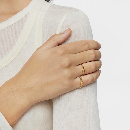 Small 18kt gold plating over silver star Ring Bold Motif