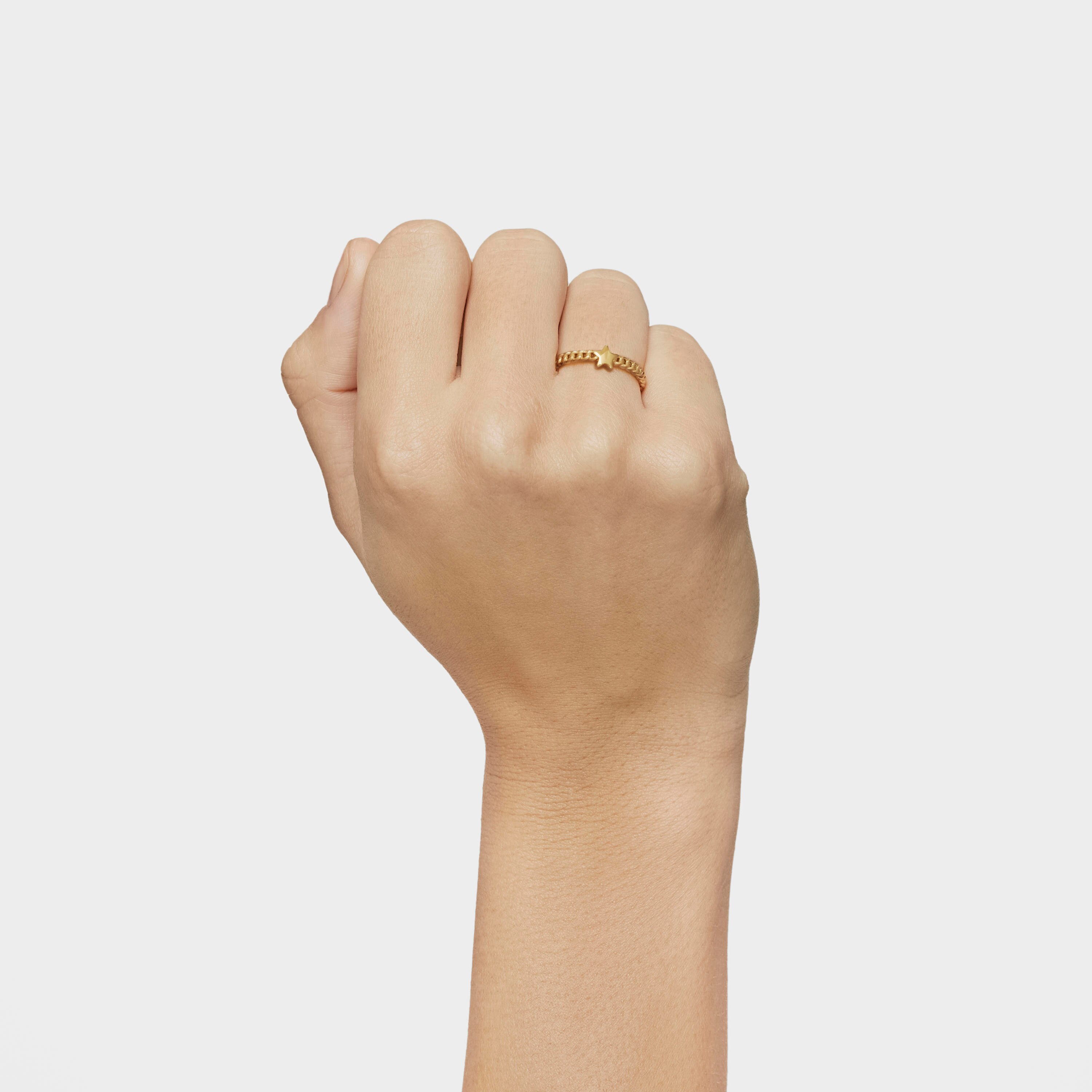 Small 18K gold vermeil star Ring Bold Motif