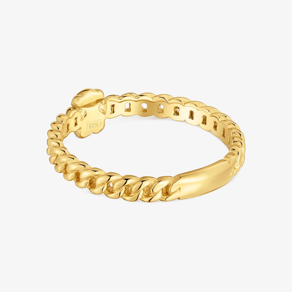 Mal&yacute; Prsteň s&nbsp;medved&iacute;kom s&nbsp;18&nbsp;kt pozl&aacute;ten&iacute;m na striebre Bold Motif