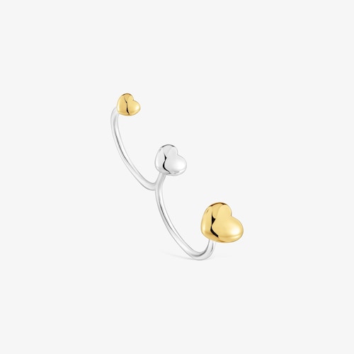 Bague double ouverte c&oelig;ur bicolore grande My Other Half