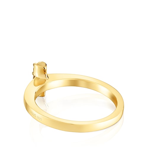 Small Ring with 18kt gold plating over silver and gemstones TOUS Basic Colors