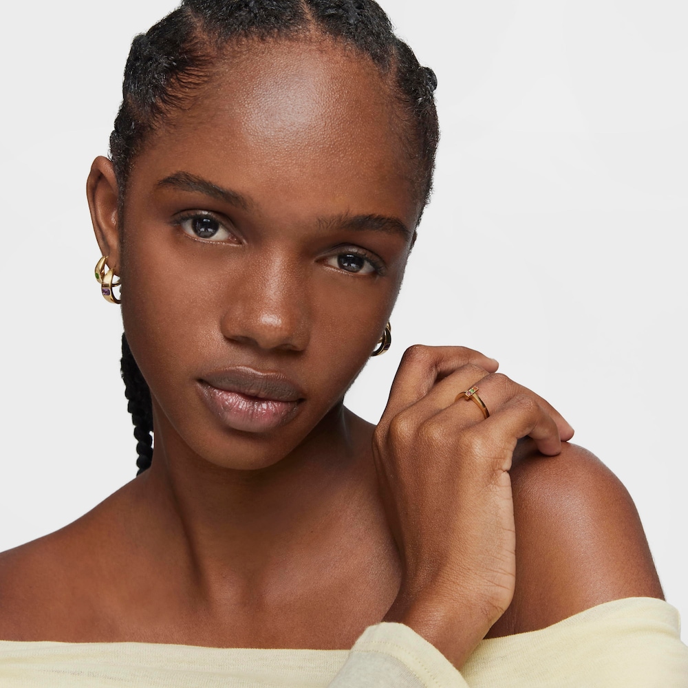 Mal&yacute; Prsten ze stř&iacute;bra pozlacen&eacute;ho 18kar&aacute;tov&yacute;m zlatem s&nbsp;drah&yacute;mi kameny TOUS Basic Colors