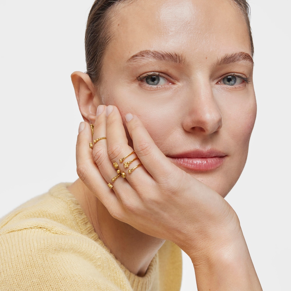 Large open Ring with 18K gold vermeil and bear motifs TOUS Grain
