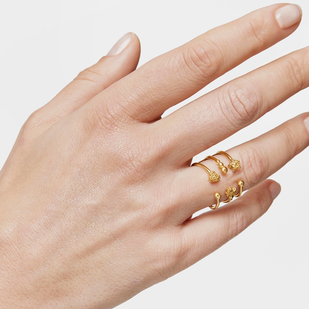 Large open Ring with 18K gold vermeil and bear motifs TOUS Grain