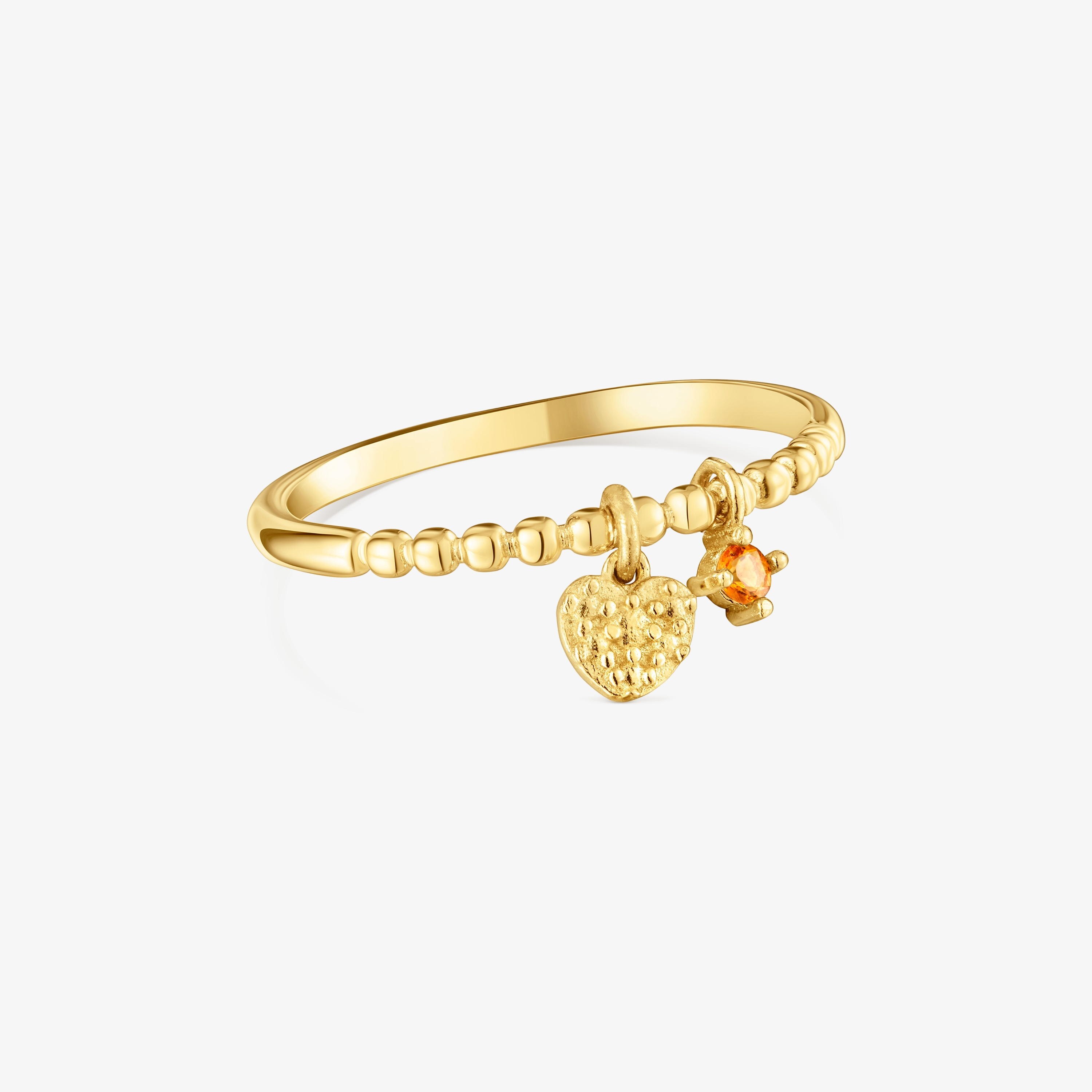 Small Ring with 18K gold vermeil and orange garnet TOUS Grain