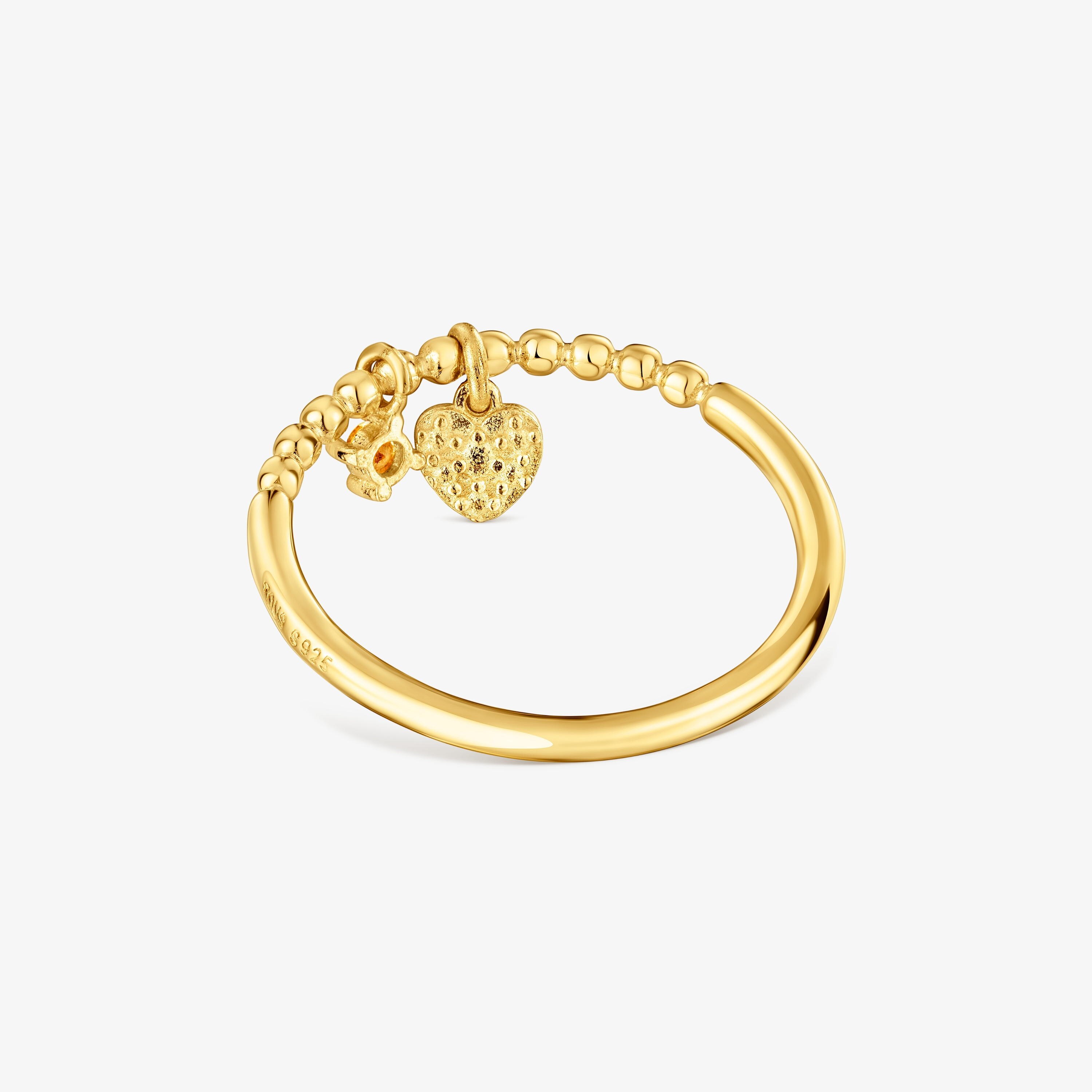Small Ring with 18K gold vermeil and orange garnet TOUS Grain