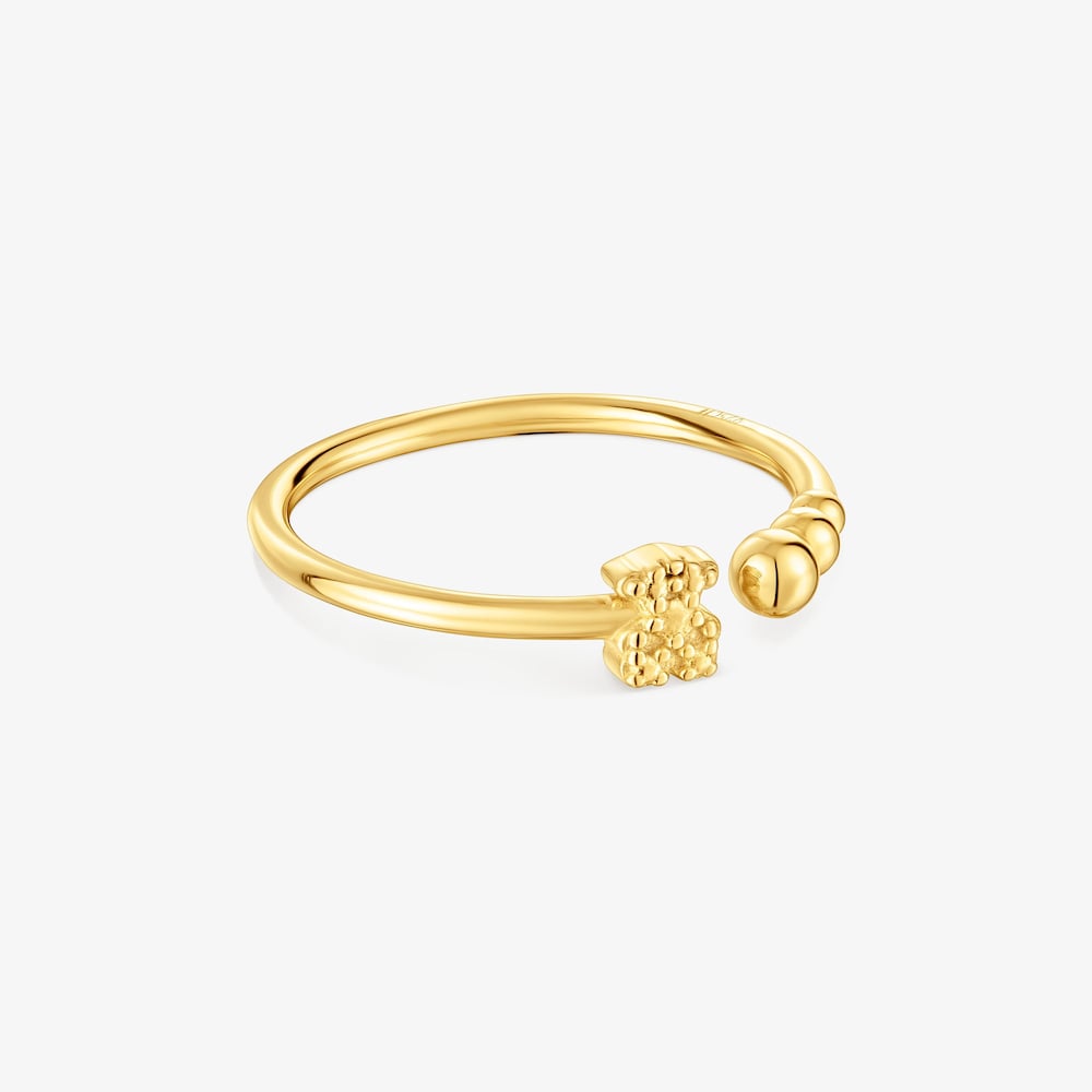 Small open Ring with 18K gold vermeil and motifs TOUS Grain