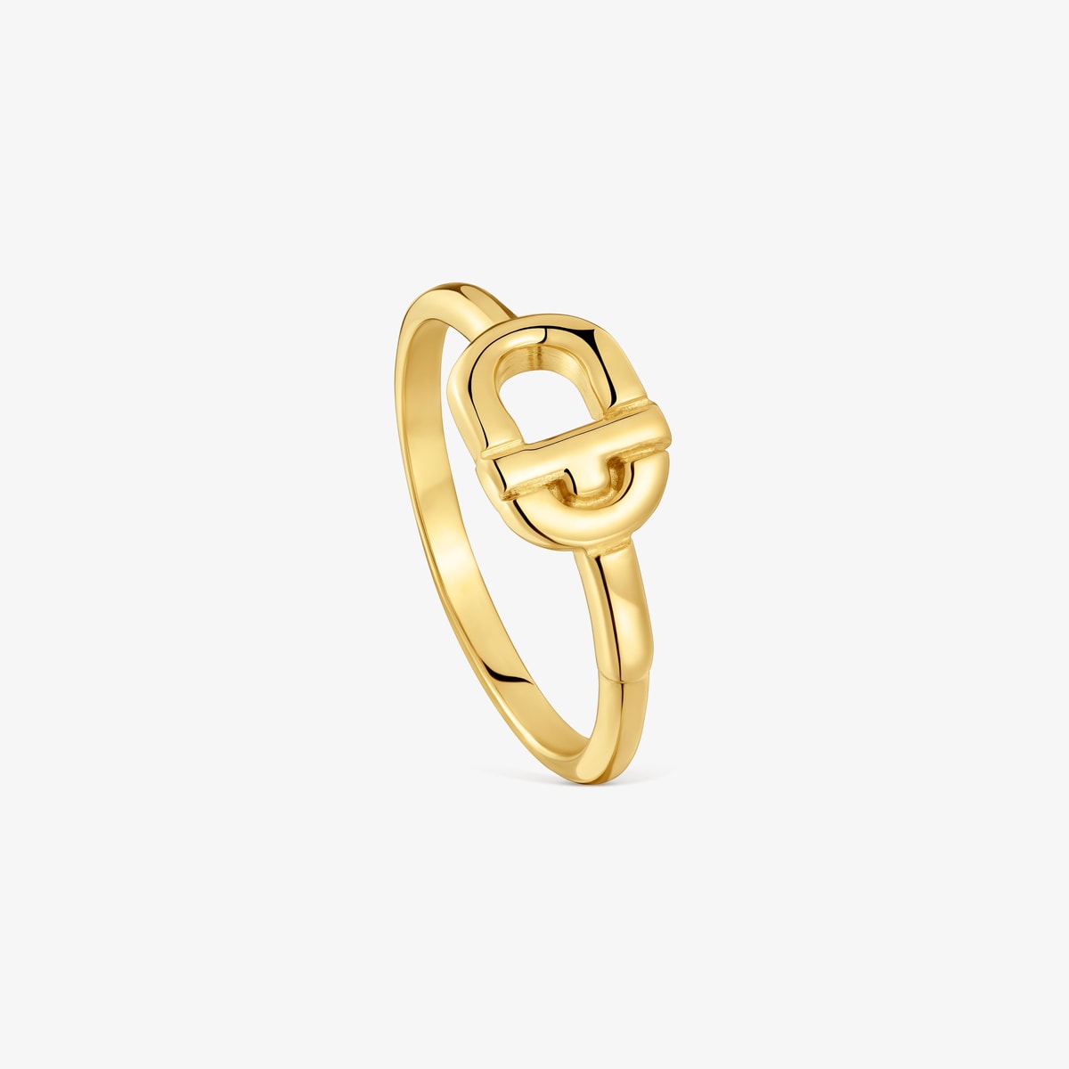 Tous - Anillo Pequeño Con Baño De Oro 18 Kt Sobre Plata Tous Manifesto Talla 10
