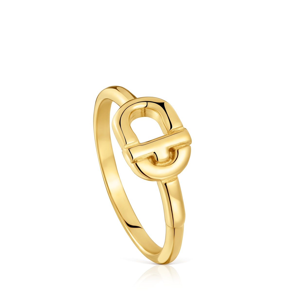 Tous - Anillo Pequeño Con Baño De Oro 18 Kt Sobre Plata Tous Manifesto Talla 12