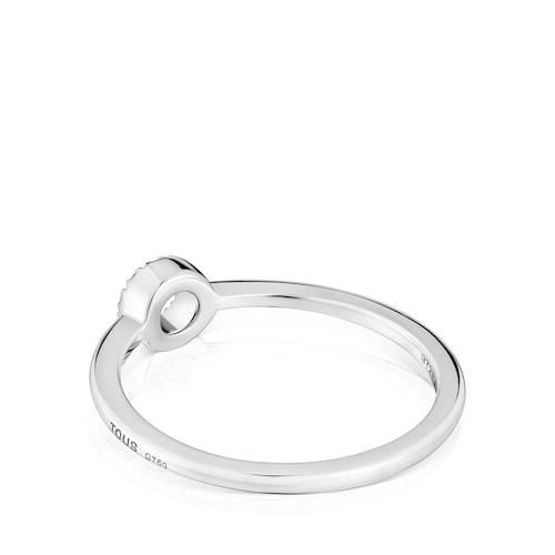 Small white-gold circle Ring with diamonds TOUS Grain