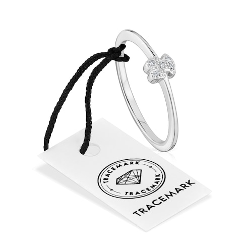 Small white-gold bear Ring with diamonds TOUS Grain