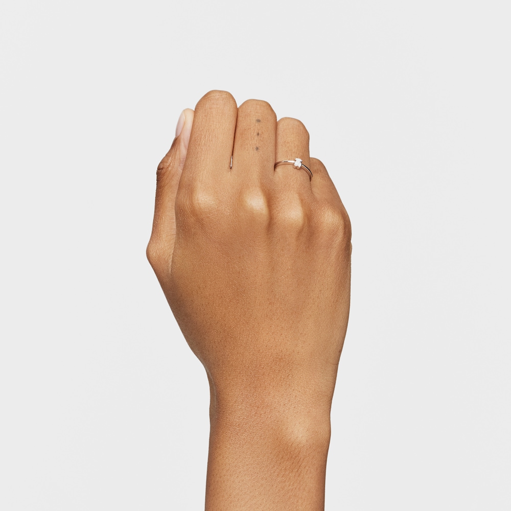 Mały pierścionek z białego złota, z misiem i diamentami TOUS Grain