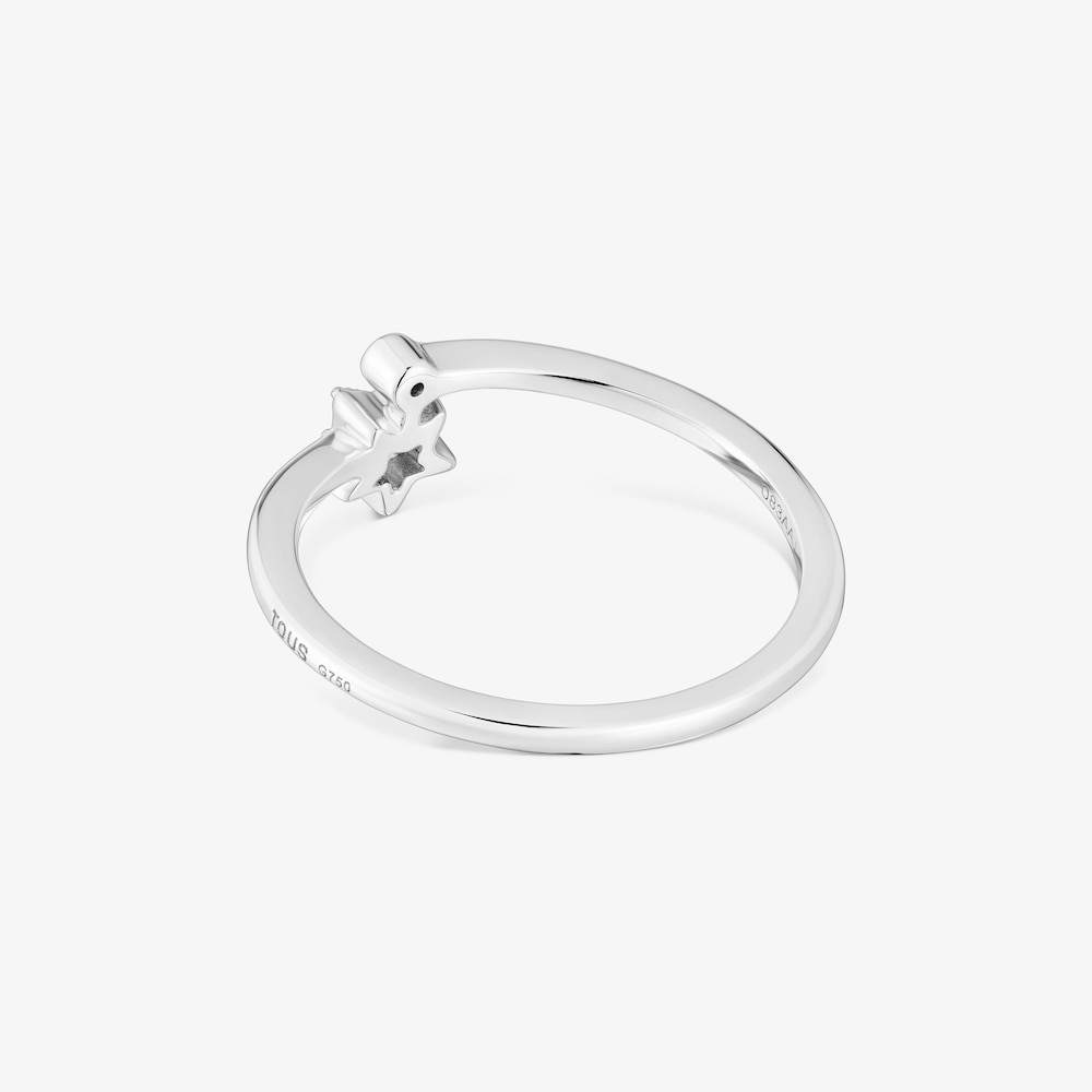 Bague &eacute;toile en or blanc avec diamants petite TOUS Grain