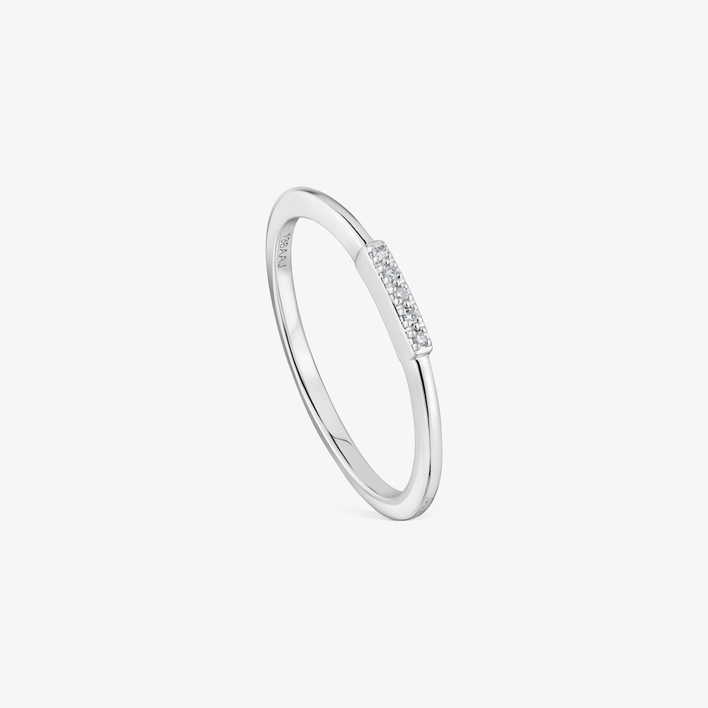 Mal&yacute; Prsteň z&nbsp;bieleho zlata s&nbsp;p&aacute;sikom s&nbsp;diamantmi TOUS Grain