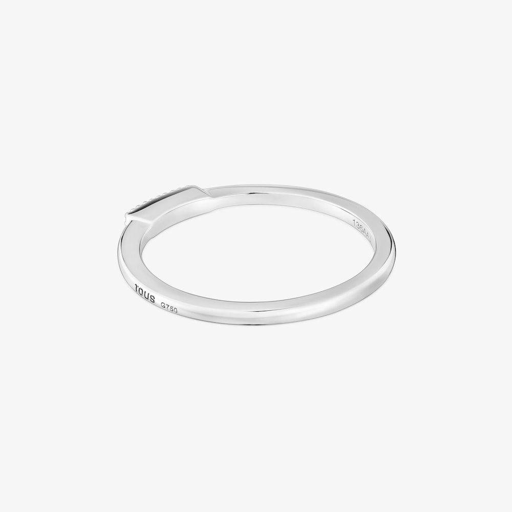 Mal&yacute; Prsteň z&nbsp;bieleho zlata s&nbsp;p&aacute;sikom s&nbsp;diamantmi TOUS Grain