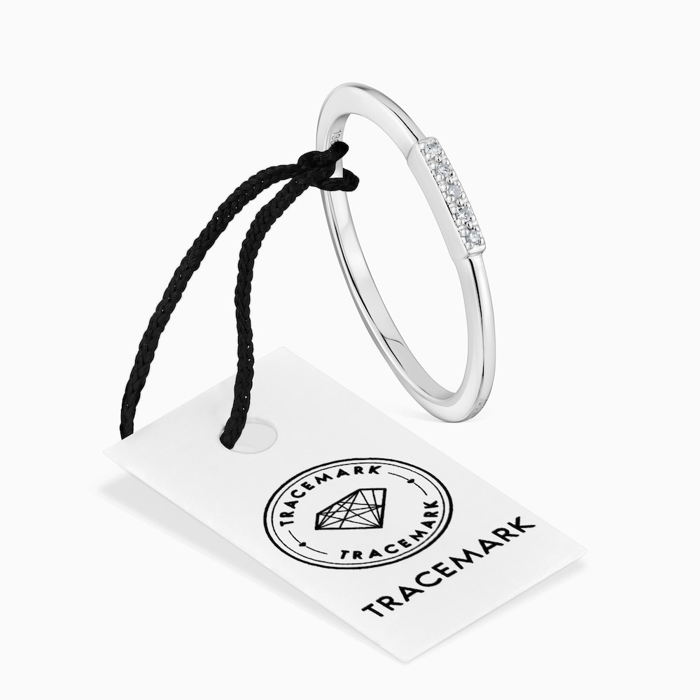 Mal&yacute; Prsteň z&nbsp;bieleho zlata s&nbsp;p&aacute;sikom s&nbsp;diamantmi TOUS Grain