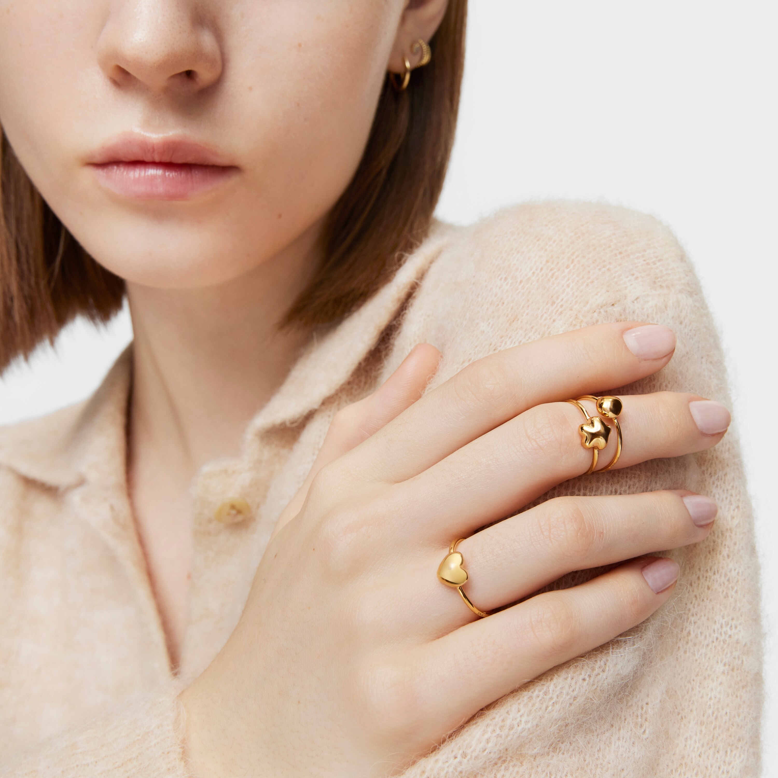 Small 18K solid gold heart Ring My Other Half