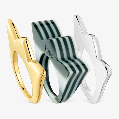 Pack anells grans tulipa bicolor i acetat groc My Other Half