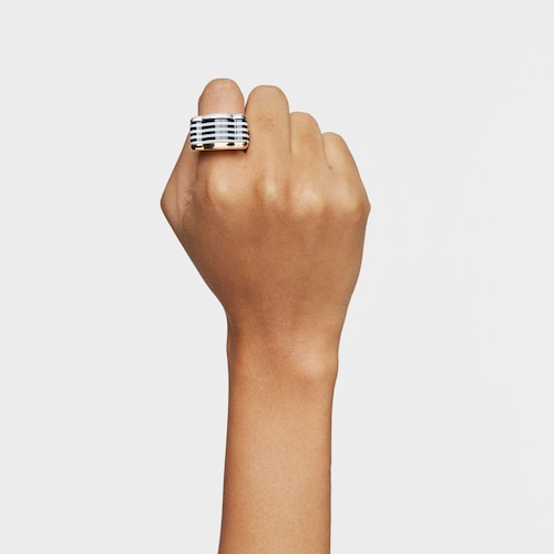 Set large two-tone bear Rings and black acetate My Other Half