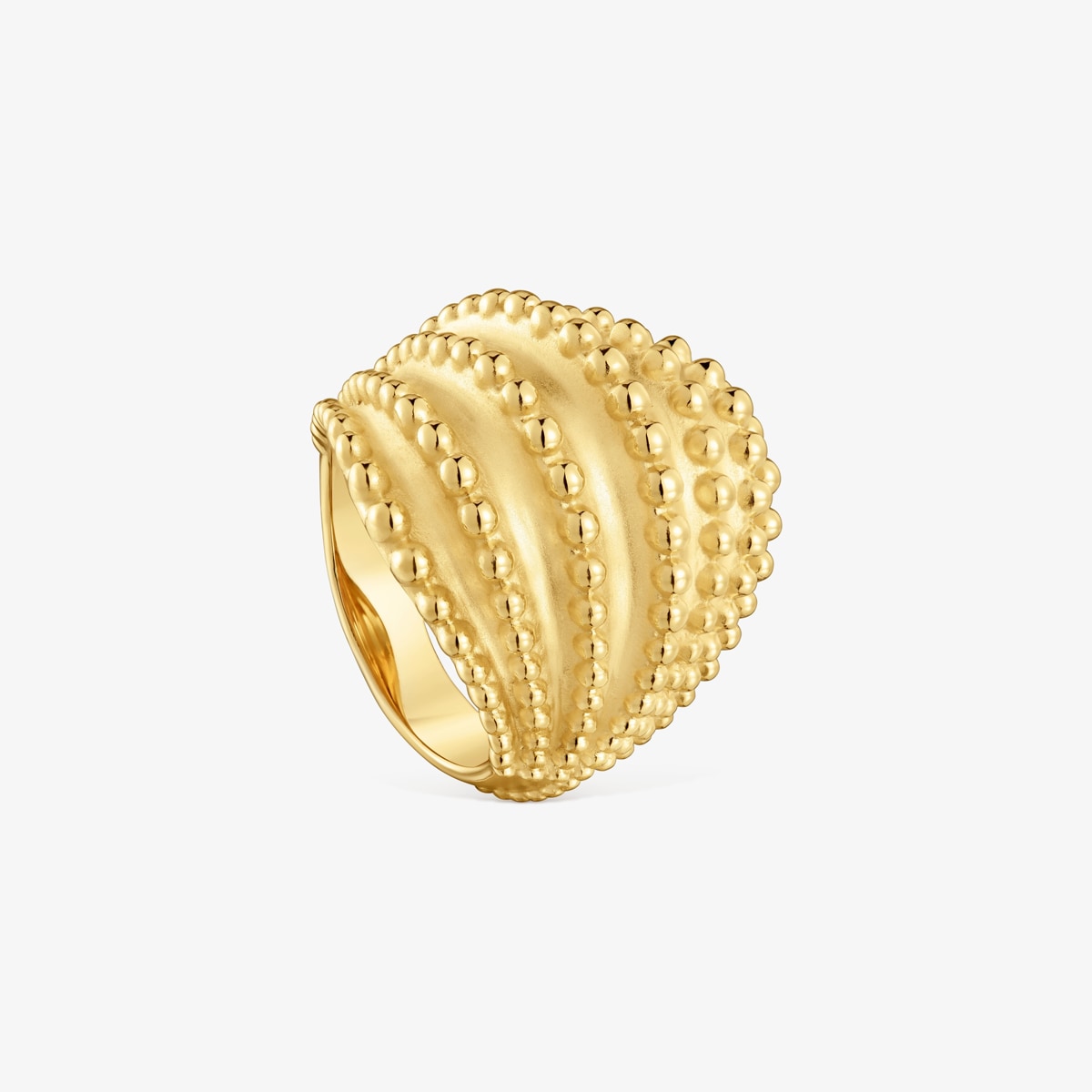 Tous - Anillo Grande Con Baño De Oro De 18 Kt Sobre Plata Tous Grain Talla 12