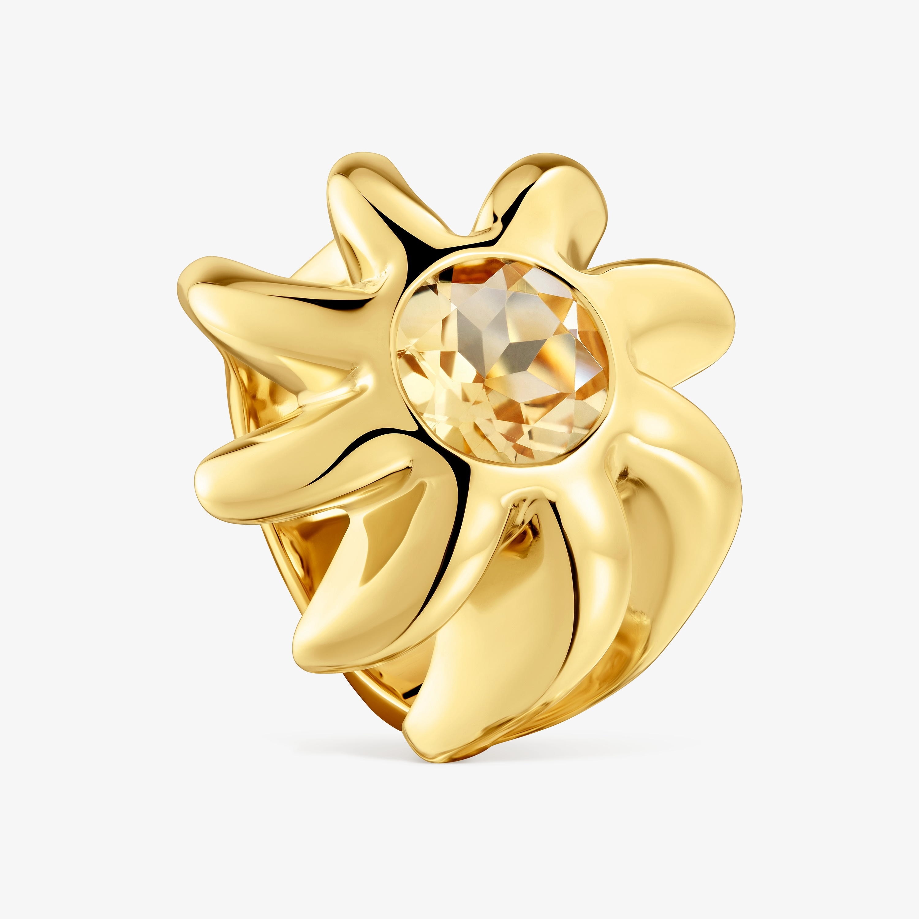 Signet ring with 18K gold vermeil and citrine Galia