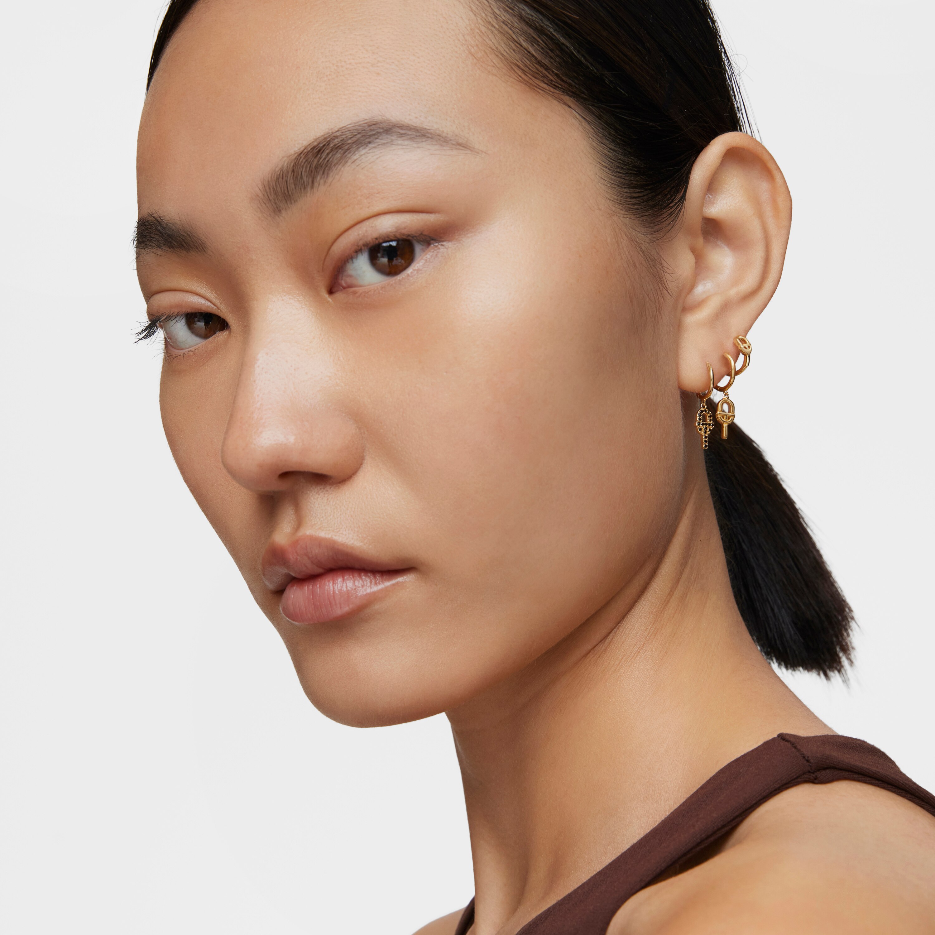 Gold Single earring with spinels TOUS MANIFESTO