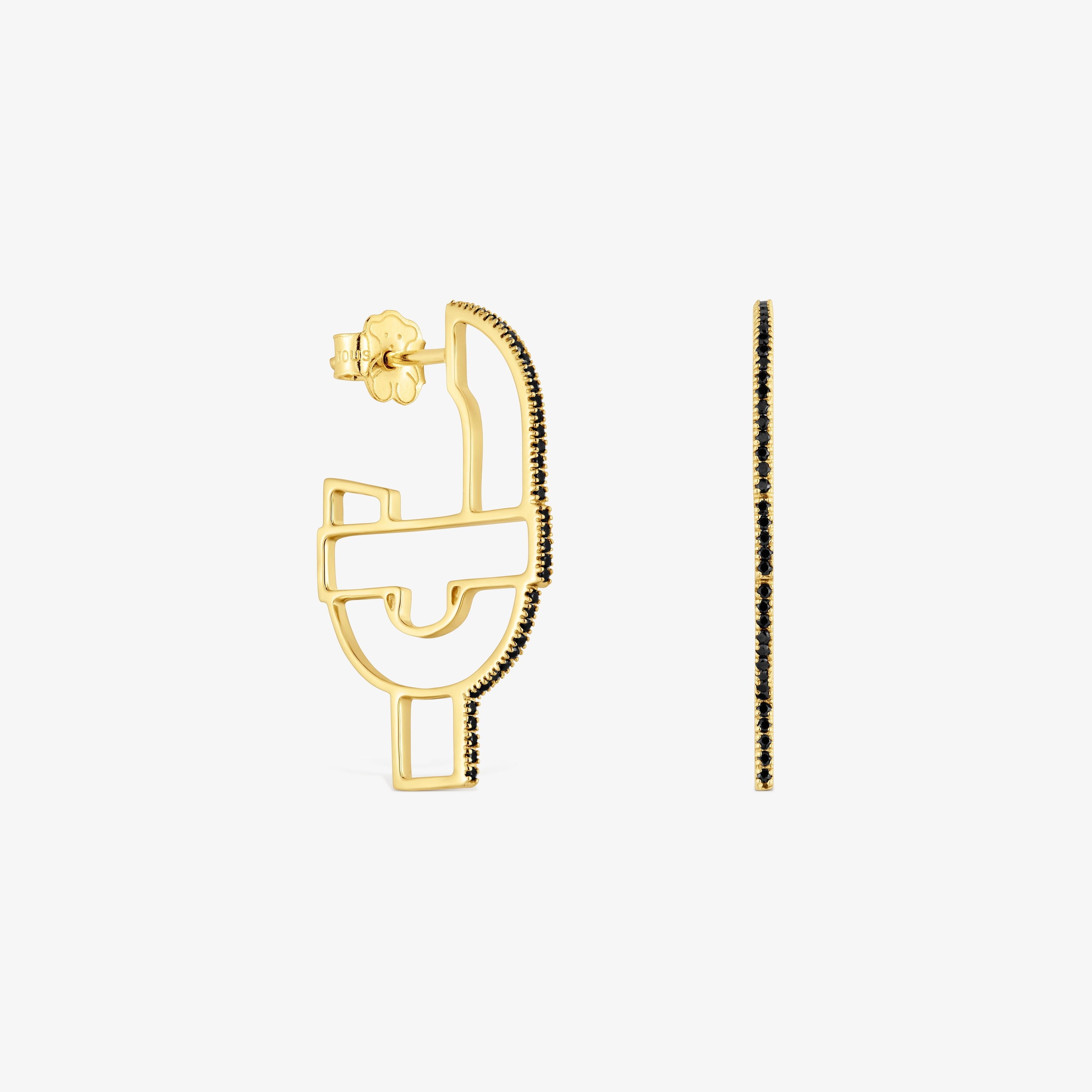 18K Solid Gold silhouette Hoop earrings with spinels TOUS MANIFESTO