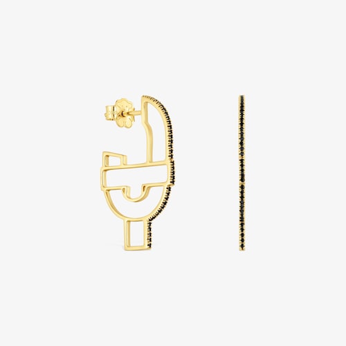 Pendientes aro silueta de oro y espinelas TOUS MANIFESTO