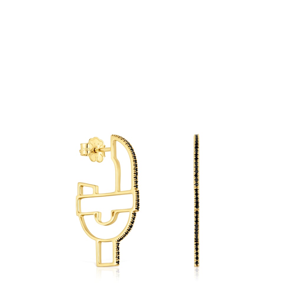 Gold silhouette Hoop earrings with spinels TOUS MANIFESTO