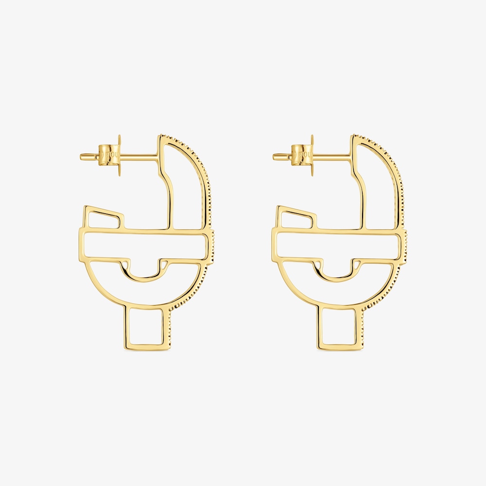 18K Solid Gold silhouette Hoop earrings with spinels TOUS MANIFESTO