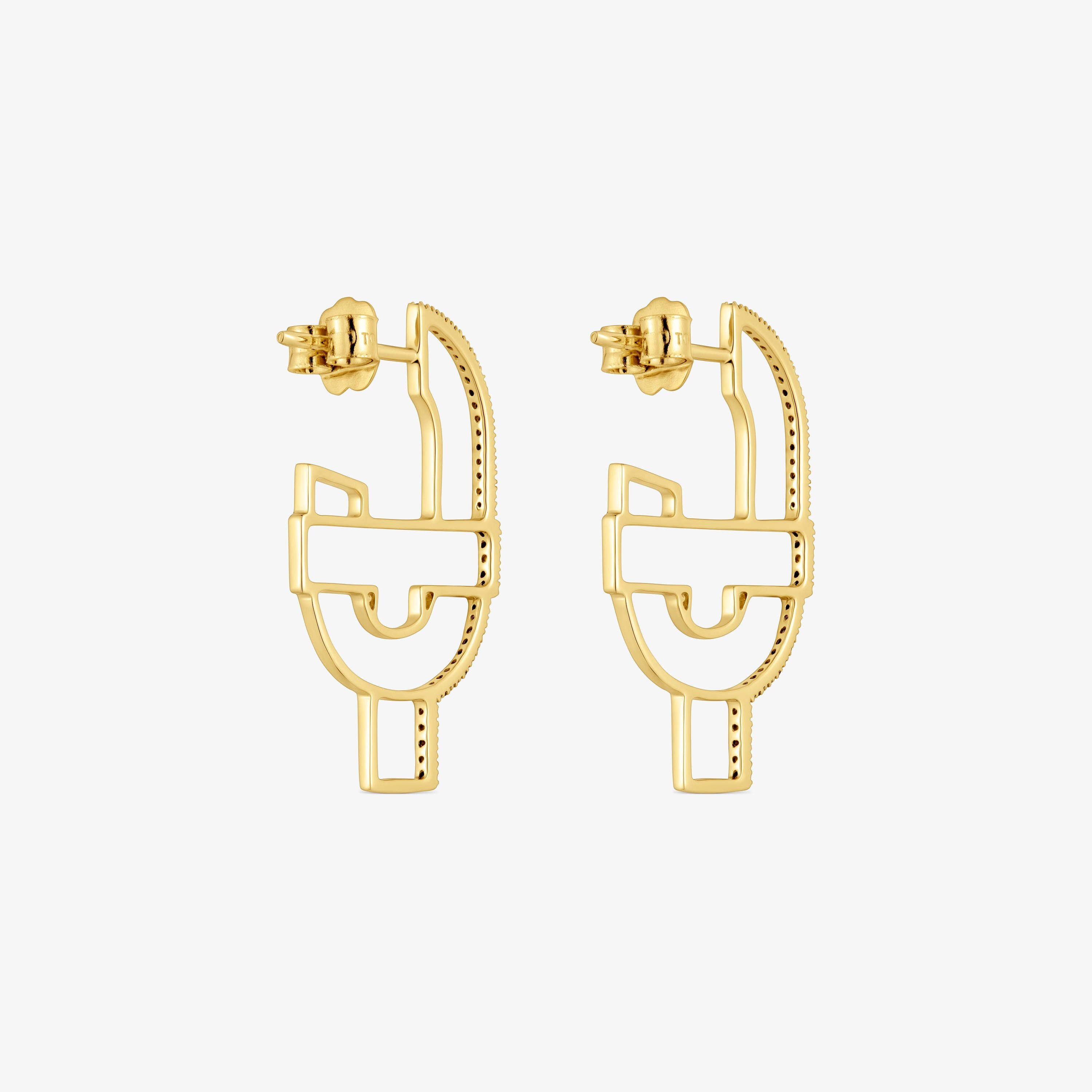 18K Solid Gold silhouette Hoop earrings with spinels TOUS MANIFESTO