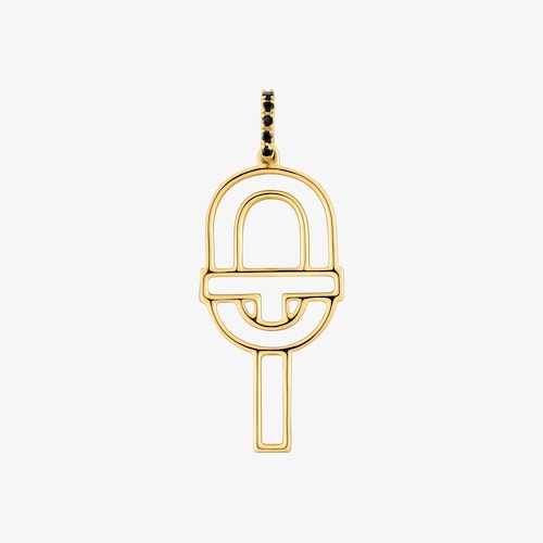 Mittelgro&szlig;er Silhouetten-Anh&auml;nger TOUS MANIFESTO aus Gold mit Spinellen image number 0