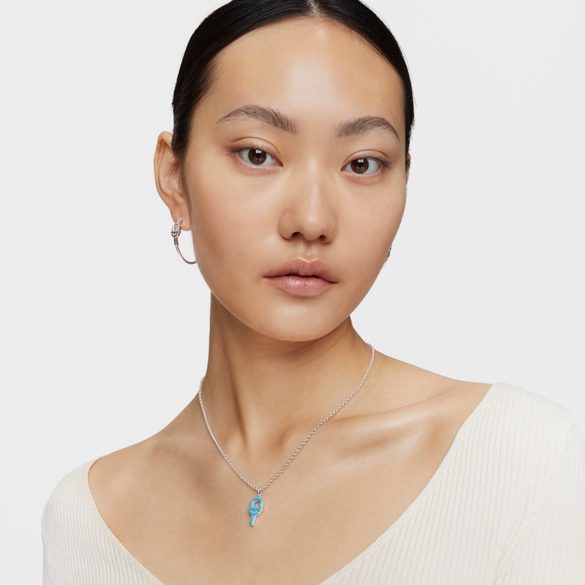 Medium silver and blue enamel Pendant TOUS MANIFESTO