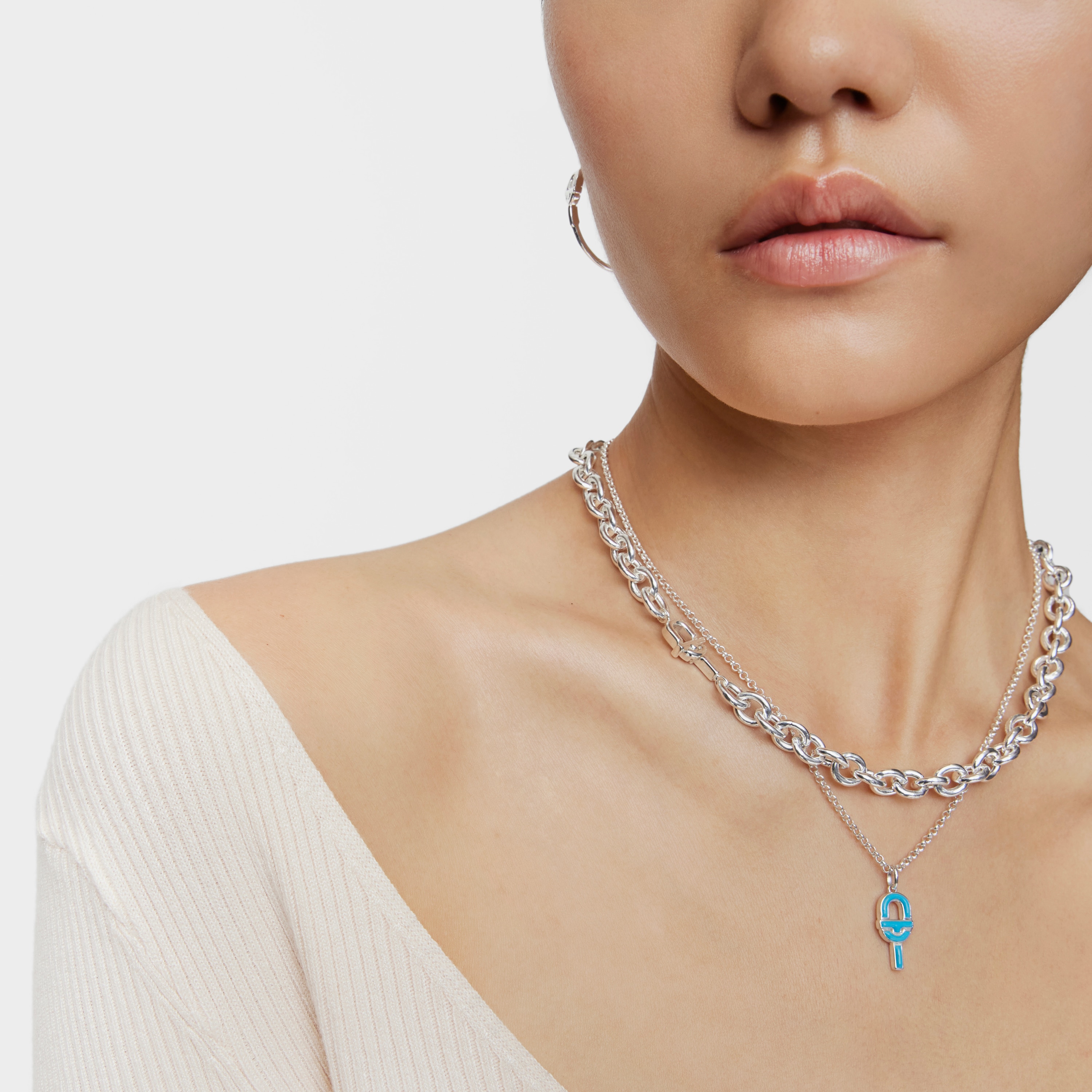 Medium silver and blue enamel Pendant TOUS MANIFESTO