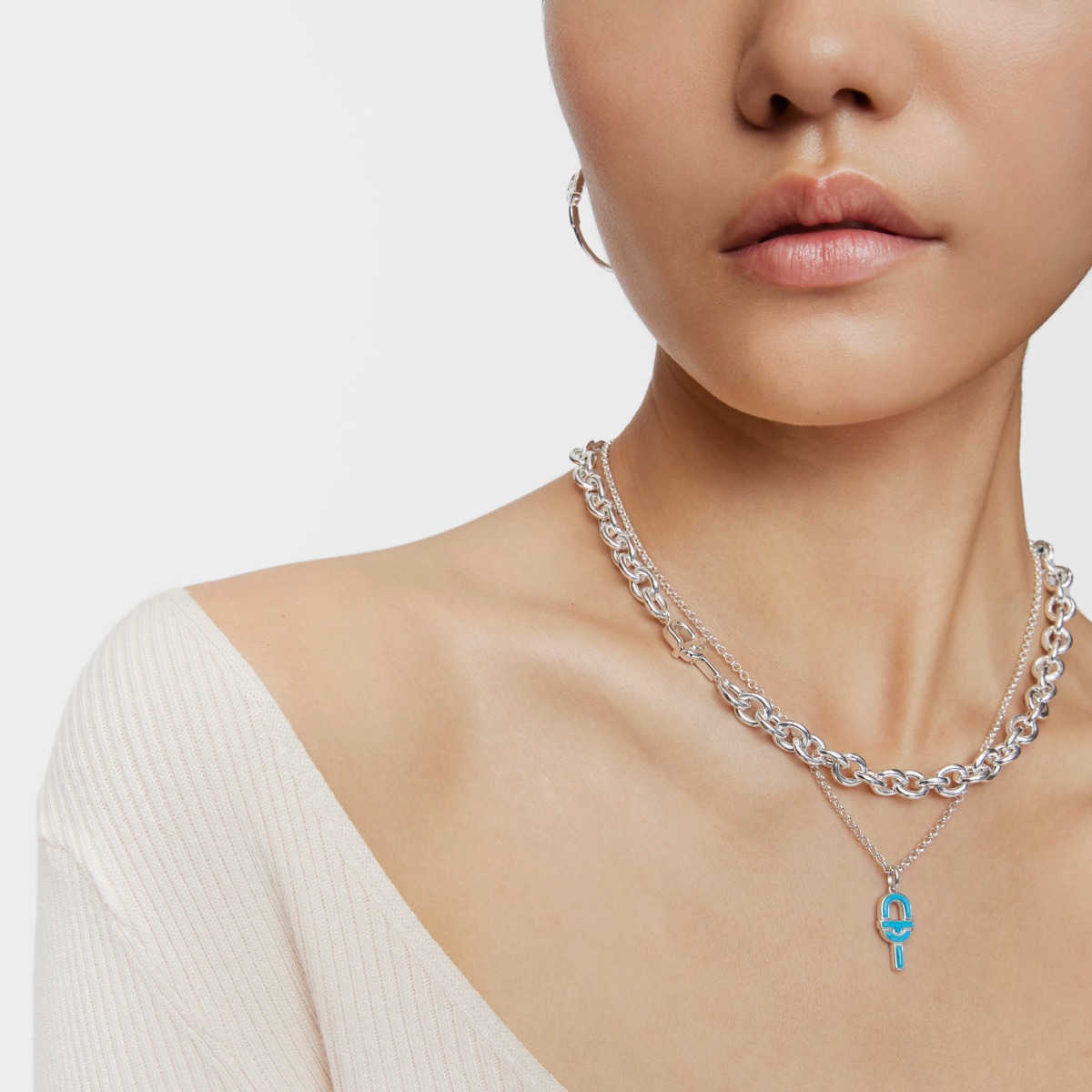 Medium silver and blue enamel Pendant TOUS MANIFESTO