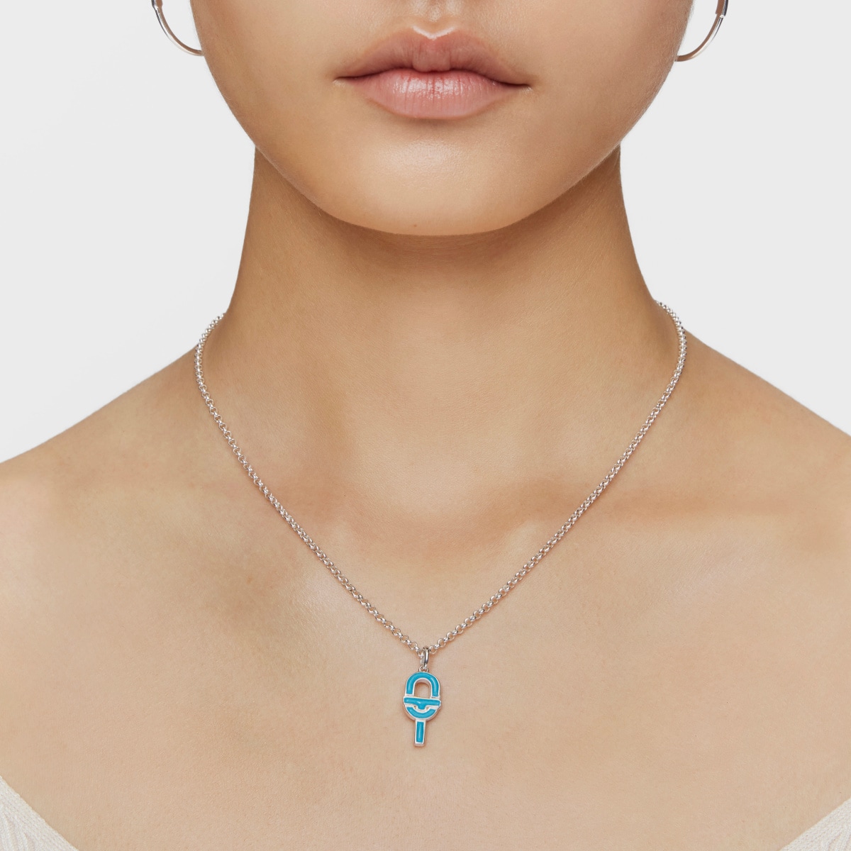 Medium silver and blue enamel Pendant TOUS MANIFESTO