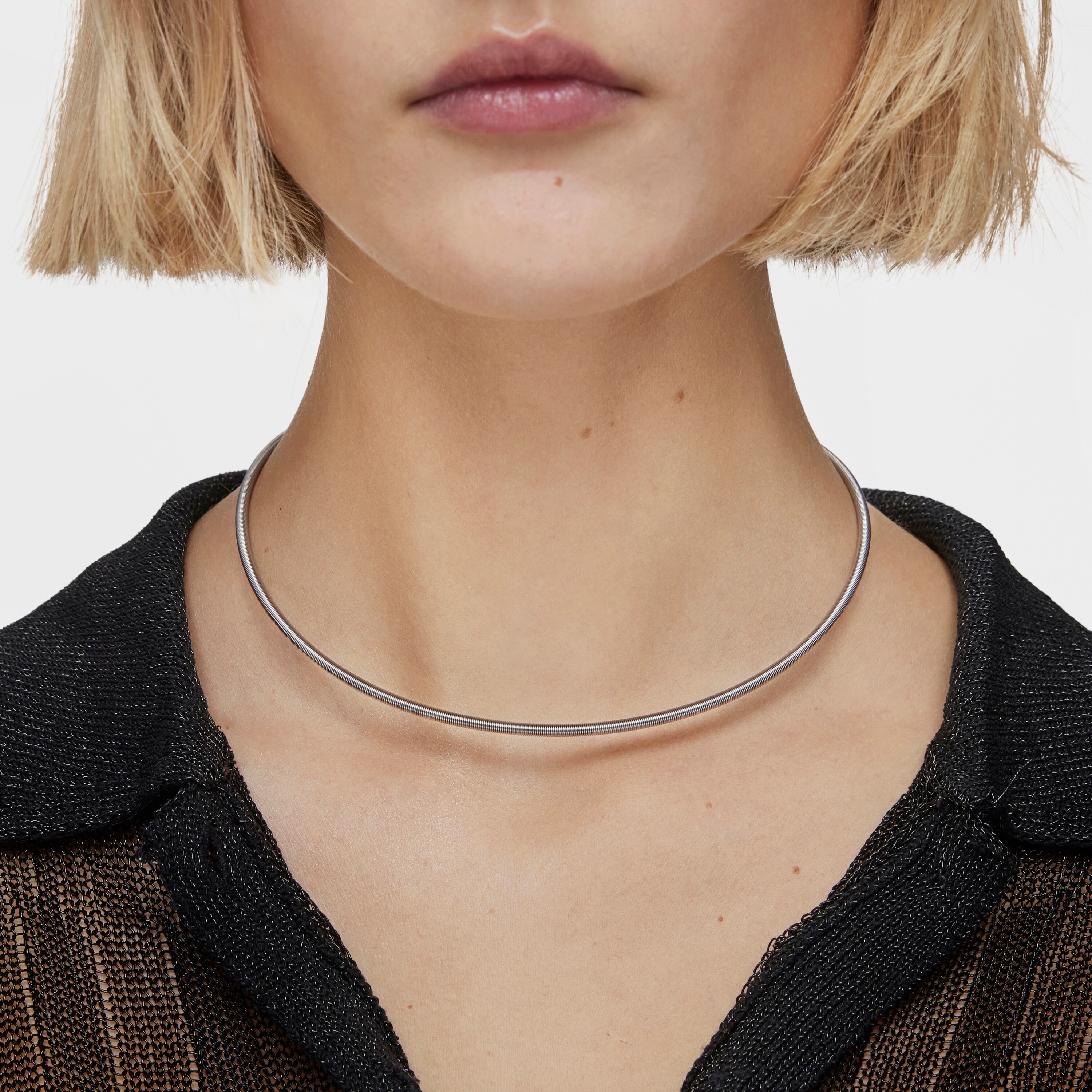 Mesh Tube steel Necklace  mm