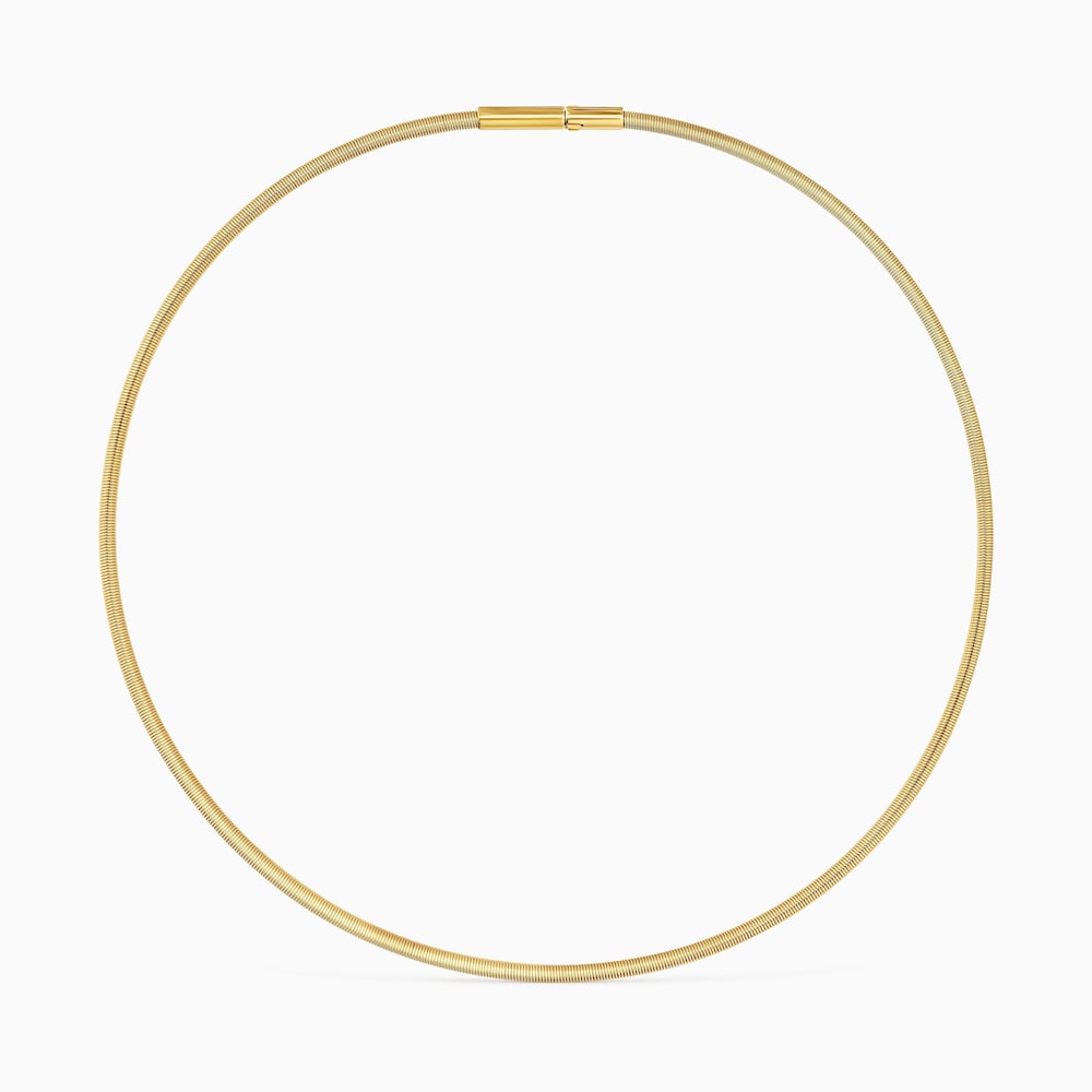 Collar de acero IP dorado 3 mm Mesh Tube