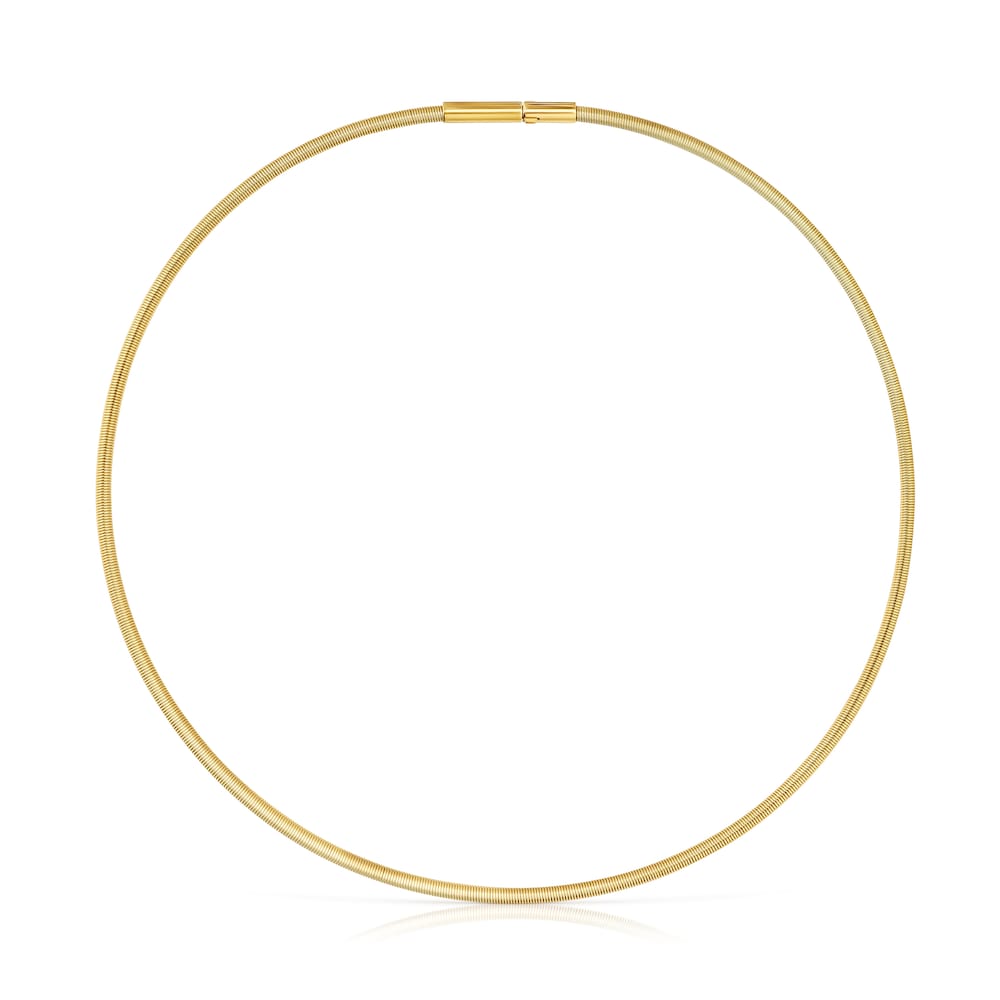 Mesh Tube gold colored IP steel Necklace  mm