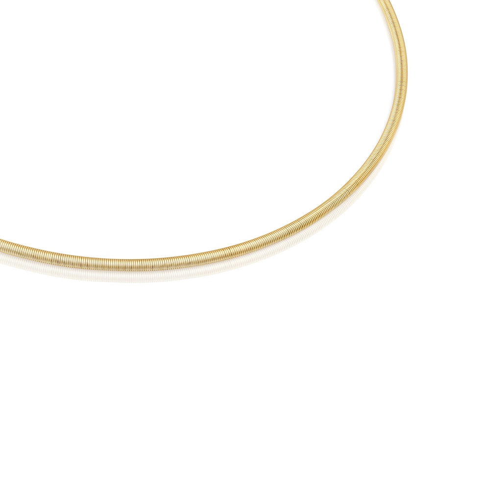 Mesh Tube gold colored IP steel Necklace  mm