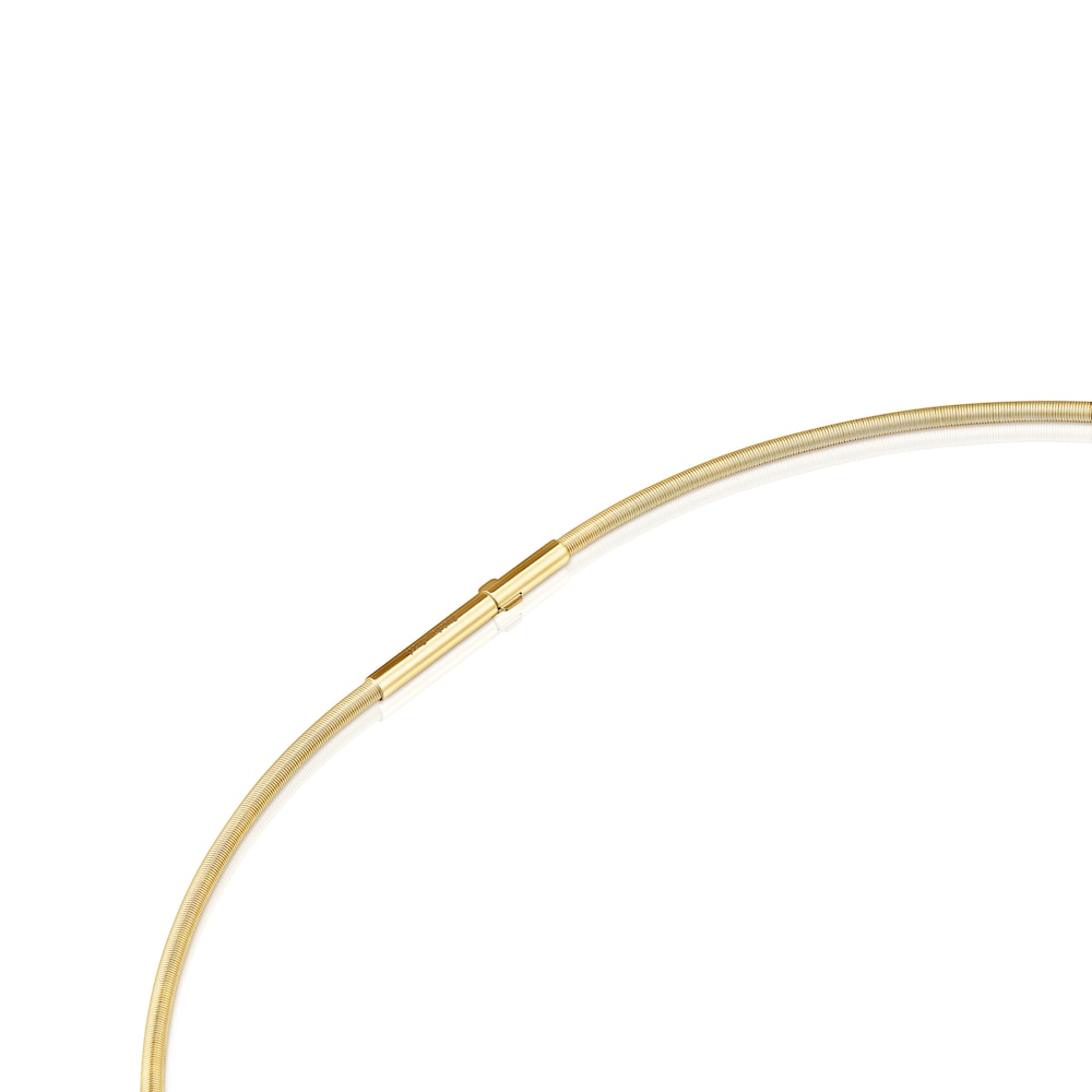 Mesh Tube gold colored IP steel Necklace  mm