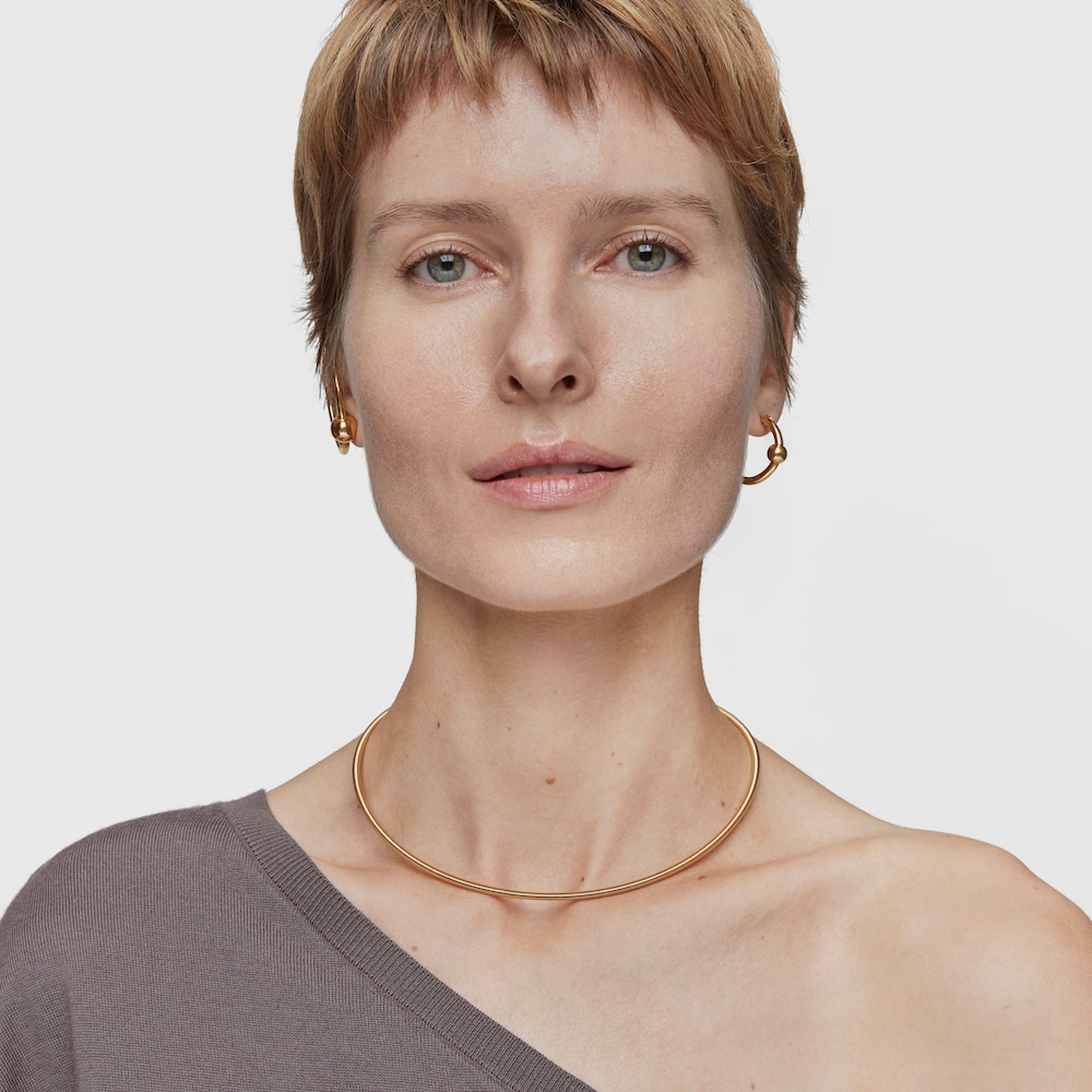 Collar de acero IP dorado 3 mm Mesh Tube