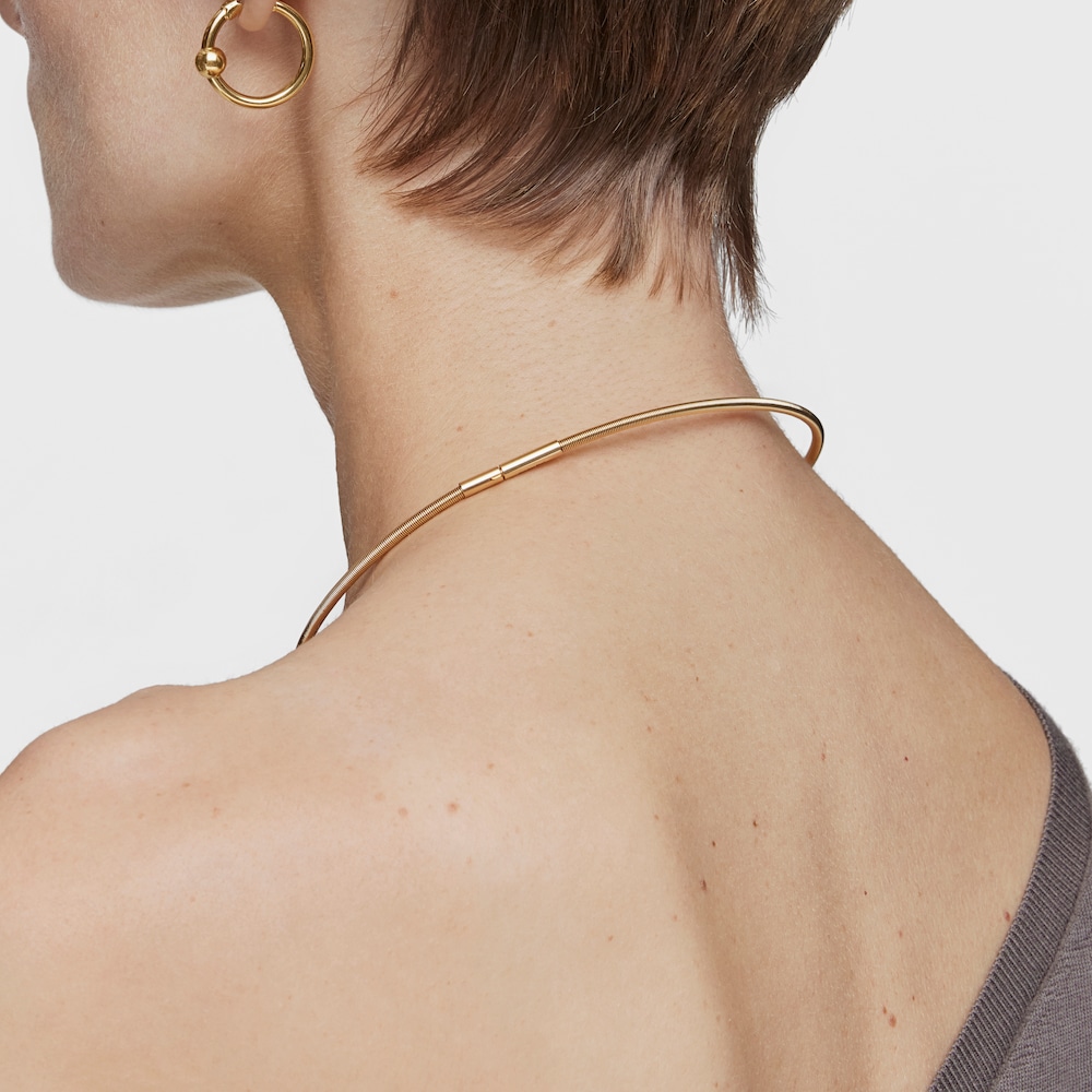 Collar de acero IP dorado 3 mm Mesh Tube