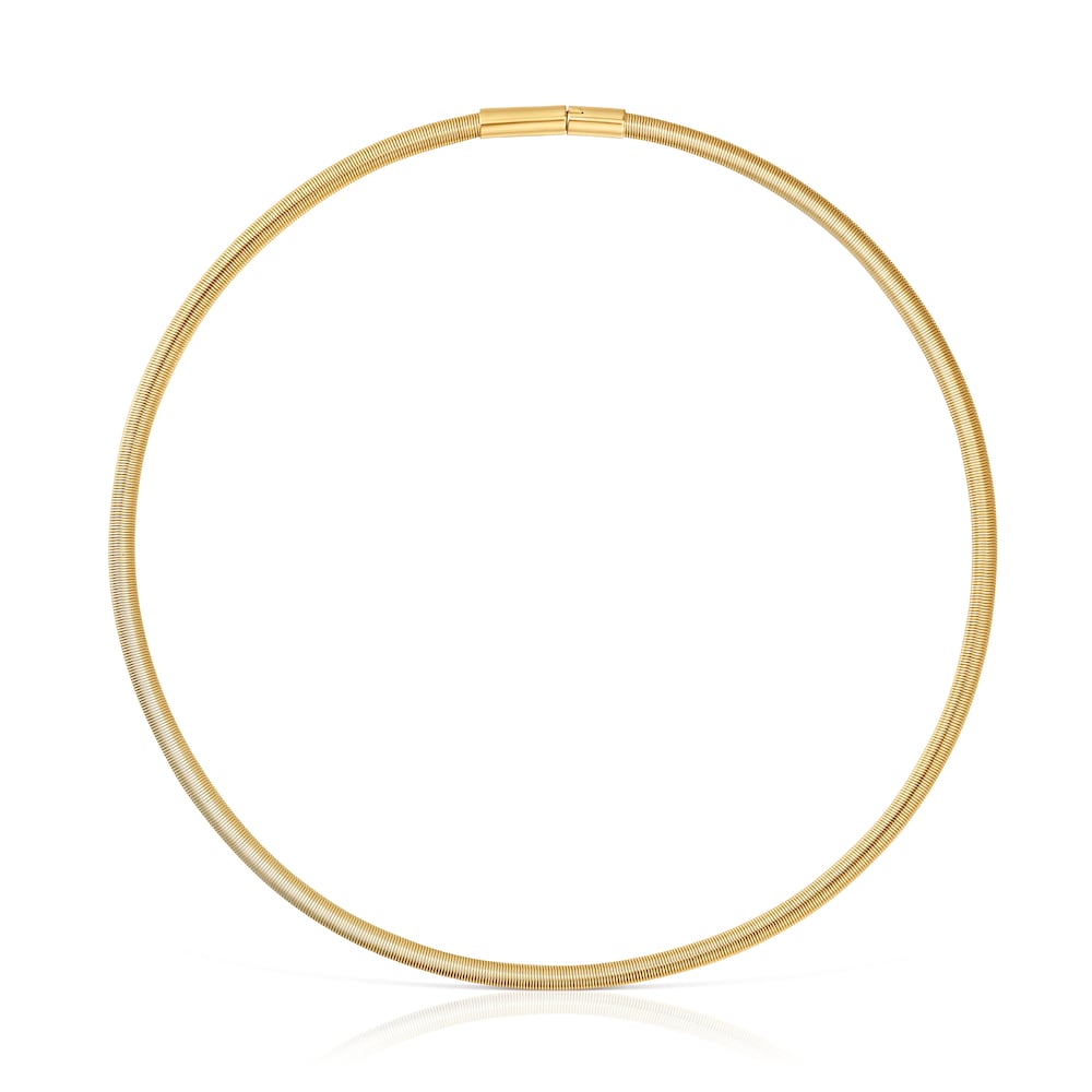 Colar em aço IP dourado 4 mm Mesh Tube
