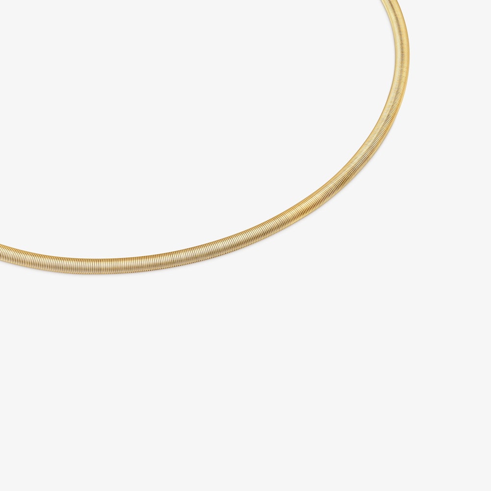 Collar de acero IP dorado 4 mm Mesh Tube