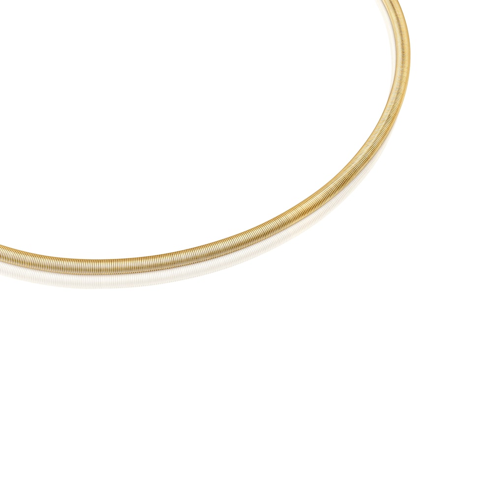 Colar em aço IP dourado 4 mm Mesh Tube