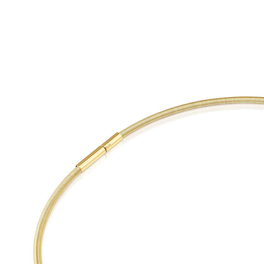 Colar em aço IP dourado 4 mm Mesh Tube