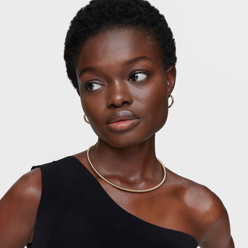 Collar de acero IP dorado 4 mm Mesh Tube